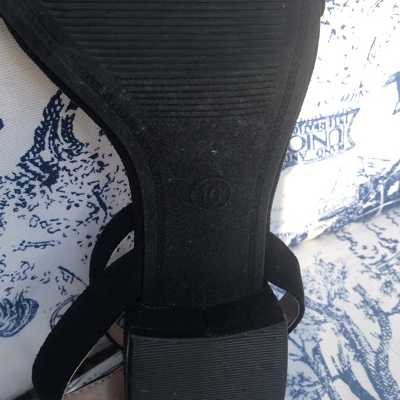 A new day suede sandals black open toe size 10 - Picture 8 of 8